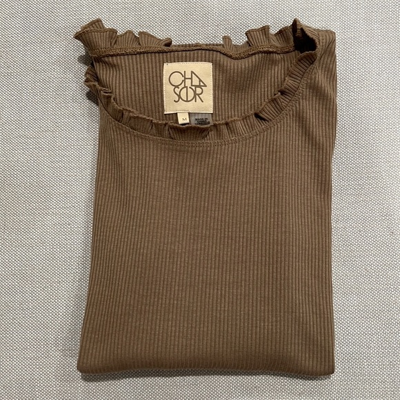 CHASER Brand Long Sleeve Tee Shirt, mocha , size medium. (NWOT) - Picture 11 of 12